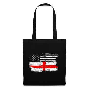 Grunge Flag Fusion USA UK Cross - Tote Bag - black - Front