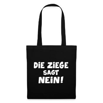 ziegenbock crazy bio ziege "sagt nein" - Stoffbeutel - Schwarz - Vorne