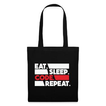 Eat Sleep Code Repeat Programmeur Devloper - Sac en tissu - noir - Devant