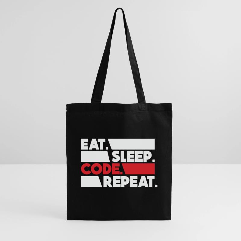 Eat Sleep Code Repeat Programmer Devloper Stoffbeutel
