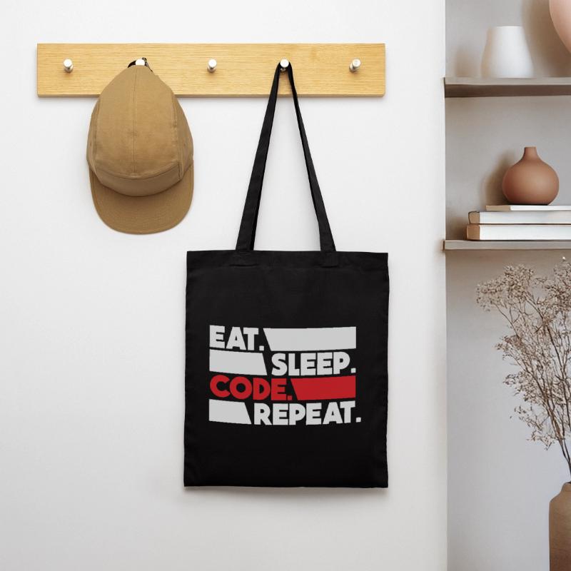 Eat Sleep Code Repeat Programmeur Devloper Sac en tissu
