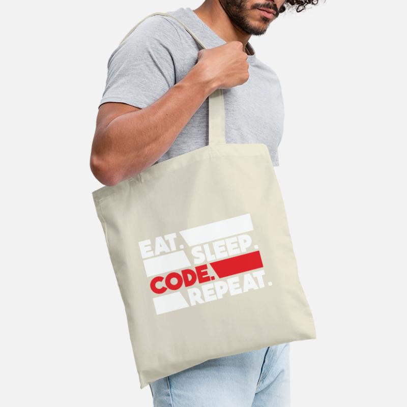Eat Sleep Code Repeat Programmer Devloper Stoffbeutel