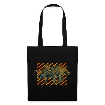 Dinosaure Triceratops - Sac en tissu - noir - Devant