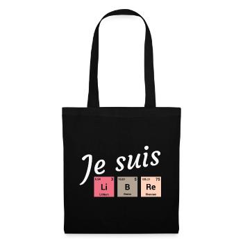 Je suis libre en éléments périodiques - Sac en tissu - noir - Devant