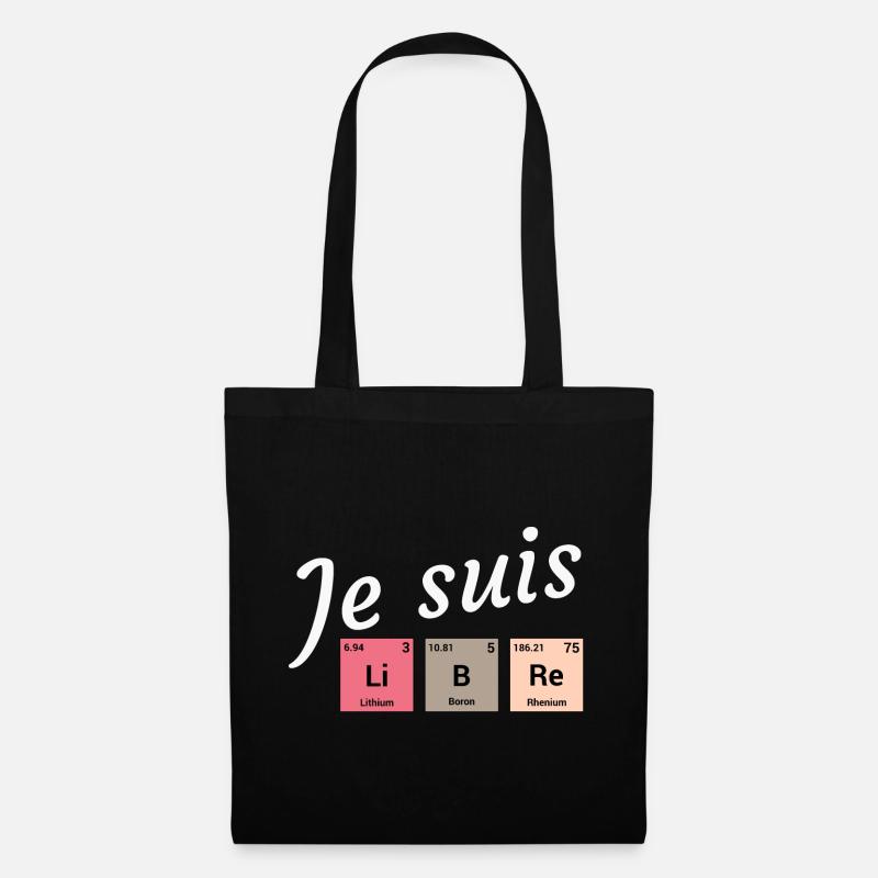 Je suis libre en éléments périodiques - Sac en tissu - noir