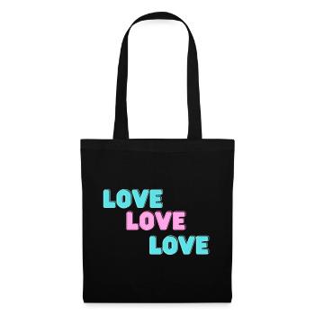 LOVE LOVE LOVE - Stoffbeutel - Schwarz - Vorne