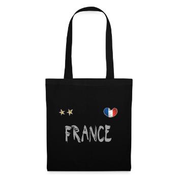 Maillot de football France Drapeau français - Sac en tissu - noir - Devant