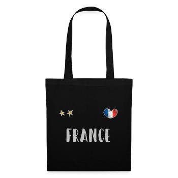 Maillot de football France Drapeau français - Sac en tissu - noir - Devant