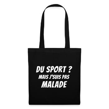 sport, sport humour, sportif du dimanche - Sac en tissu - noir - Devant