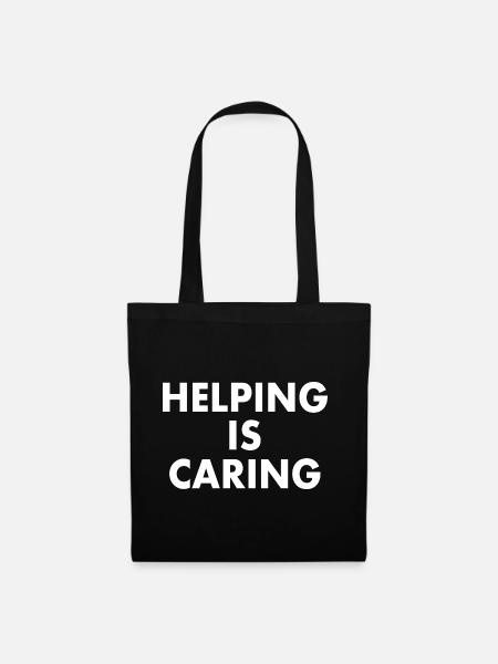 Helping is caring - Stoffbeutel - Schwarz