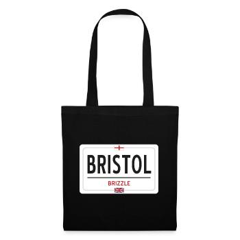 Ortsschild von Bristol - Stoffbeutel - Schwarz - Vorne