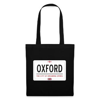 Ortsschild von Oxford - Stoffbeutel - Schwarz - Vorne