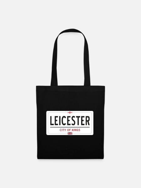 Ortsschild von Leicester - Stoffbeutel - Schwarz