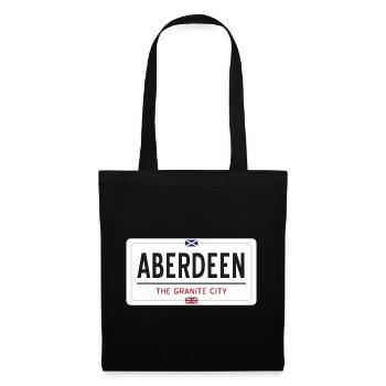 Ortsschild von Aberdeen - Stoffbeutel - Schwarz - Vorne