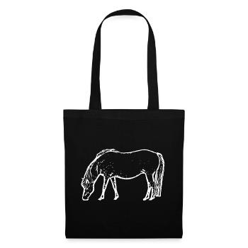 white horse white horses t-shirt gift rider - Tote Bag - black - Front