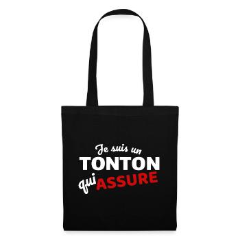 Je suis un tonton qui assure - Sac en tissu - noir - Devant