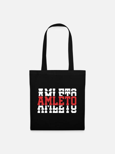 t-shirt Amleto t-shirt idée cadeau texte empilé - Sac en tissu - noir