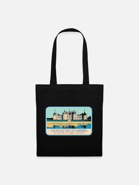 Illustration Château Chambord, Vallée Loire - Sac en tissu - noir