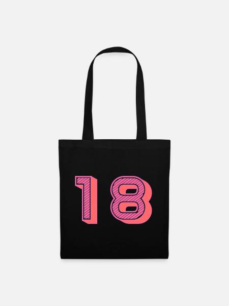 18. 18 JAHRE ALT. 18. JAHRESTAG. 18. GEBURTSTAG. - Stoffbeutel - Schwarz