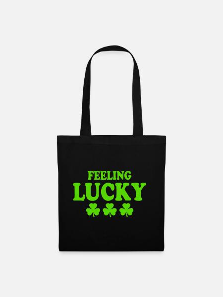 feeling lucky - Stoffbeutel - Schwarz