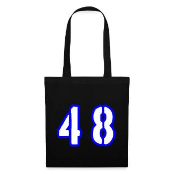 48 Zahl Symbol - Stoffbeutel - Schwarz - Vorne