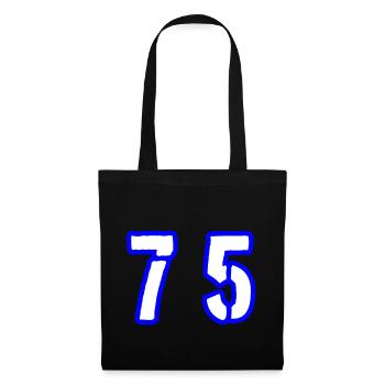 75 Zahl Symbol - Stoffbeutel - Schwarz - Vorne