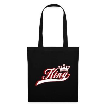 Couronne de couple Roi Reine - Sac en tissu - noir - Devant