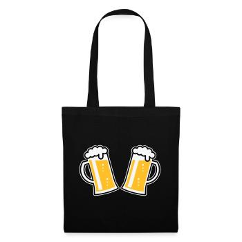 2 chopes à bière Prosten (bière / chope à bière / 3C) - Sac en tissu - noir - Devant