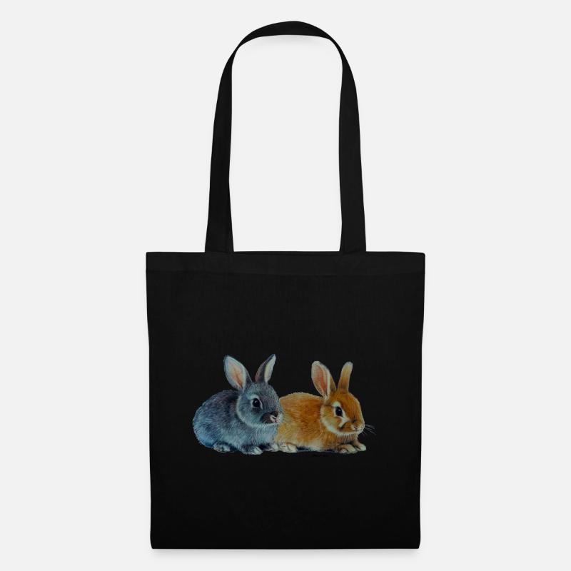 Bunnies - Easter - Tote Bag - black