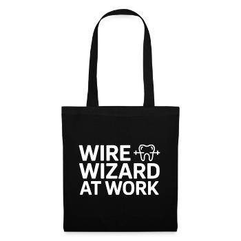 Technicien en orthodontie Wire Wizard Clinic Vêtements - Sac en tissu - noir - Devant