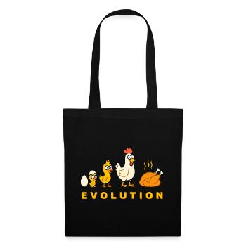 Evolution Hähnchen Broiler Huhn Lustig - Stoffbeutel - Schwarz - Vorne