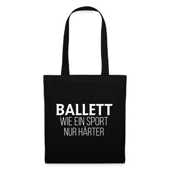 Ballett lustig - Stoffbeutel - Schwarz - Vorne