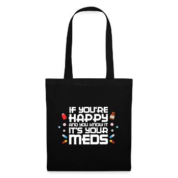 Parodie de Happy Meds Imprimé - Sac en tissu - noir - Devant
