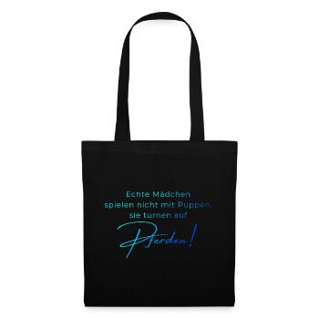 Voltigieren Spruch – Geschenk für Voltigierer - Stoffbeutel - Schwarz - Vorne