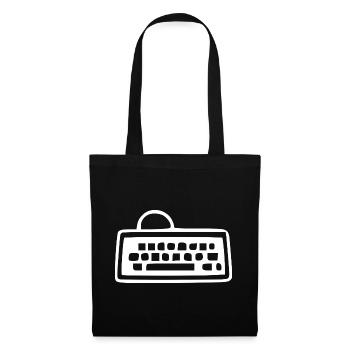 Retro_Vintage_80er_90er_Jahre_Tastatur_schwarzw - Sac en tissu - noir - Devant