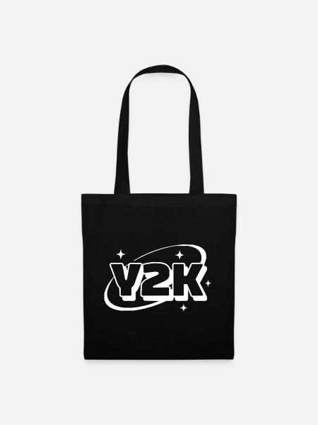 Y2K Neon Retro Sterne - Stoffbeutel - Schwarz