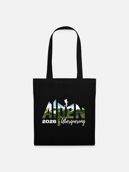 Alpen Überquerung 2026 - Wandern - Stoffbeutel - Schwarz