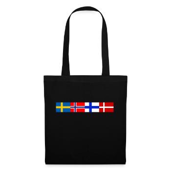 Scandinavian flags close together - Stoffbeutel - Schwarz - Vorne