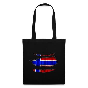 Norway flag torn 017 - Tote Bag - black - Front