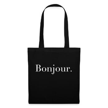 Bonjour - Stoffbeutel - Schwarz - Vorne