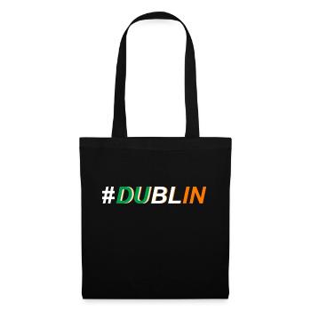 Trèfle d'île de Dublin Irlande - Sac en tissu - noir - Devant