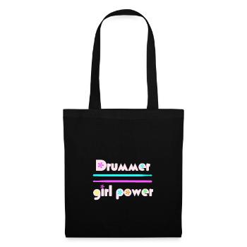 Drummer girlpower pink - Tote Bag - black - Front