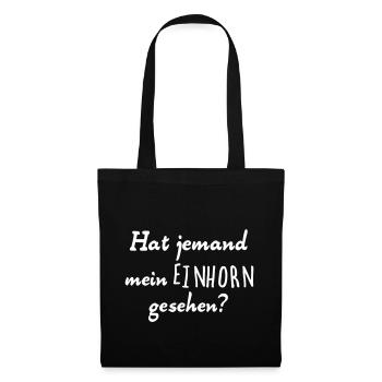 Einhorn - Stoffbeutel - Schwarz - Vorne