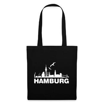 Silhouette de la ligne d’horizon de Hambourg - Sac en tissu - noir - Devant