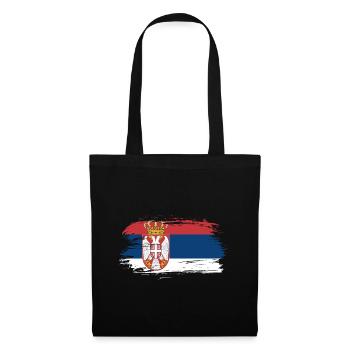 Drapeau Serbie - Sac en tissu - noir - Devant