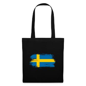 Schweden Flagge - Stoffbeutel - Schwarz - Vorne