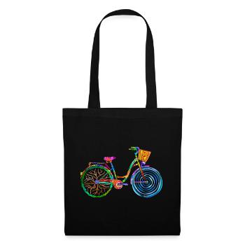 vélo coloré, vélo pour femme, colors bike, ladies bike - Sac en tissu - noir - Devant