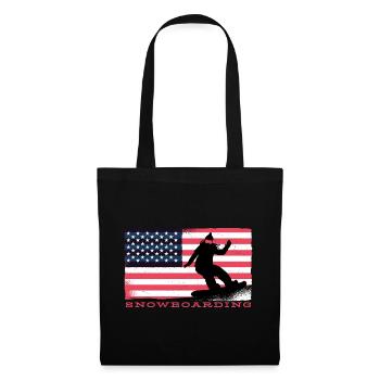 Snowboard Snowboard Snowboard Snowboard Vacances - Sac en tissu - noir - Devant