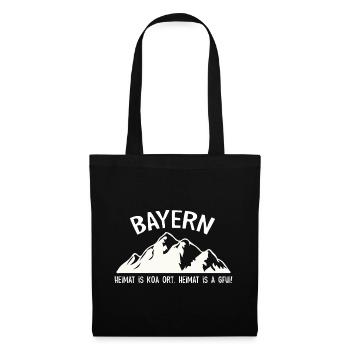 Bayern Heimat Berge Dialekt bayrisch - Stoffbeutel - Schwarz - Vorne