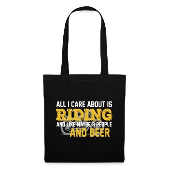 Motorcycling and drinking beer - Tote Bag - black - Front